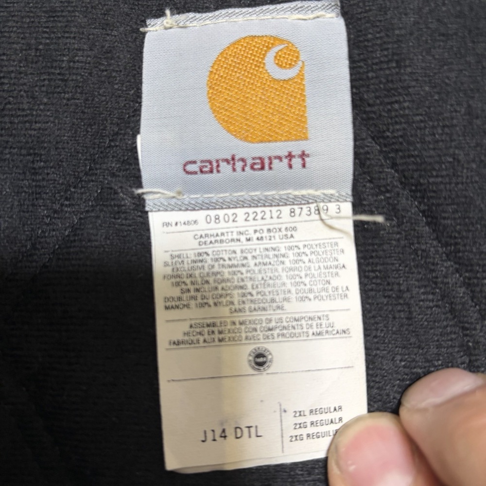 Vintage 90's Carhartt Santa Fe J14DTL Size Medium Blue/Teal 2XL Logo - Picture 6 of 8